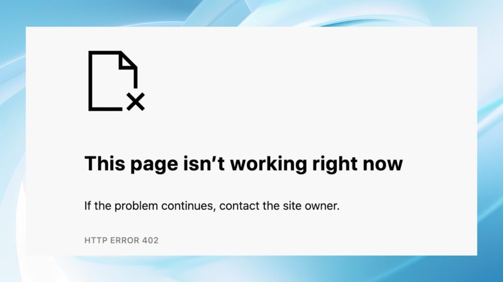 http 402 error