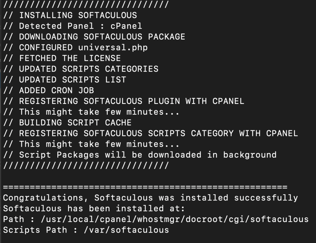 softaculous-apps-installer successfully installed