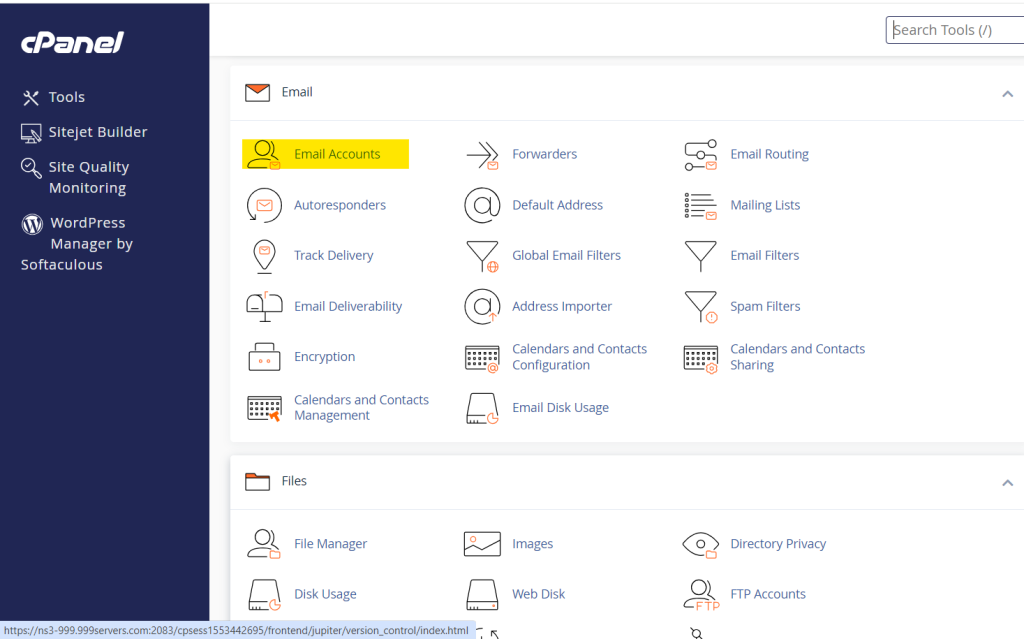 email accounts in cpanel