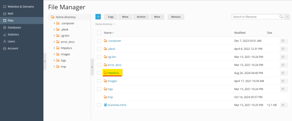 httpdocs directory